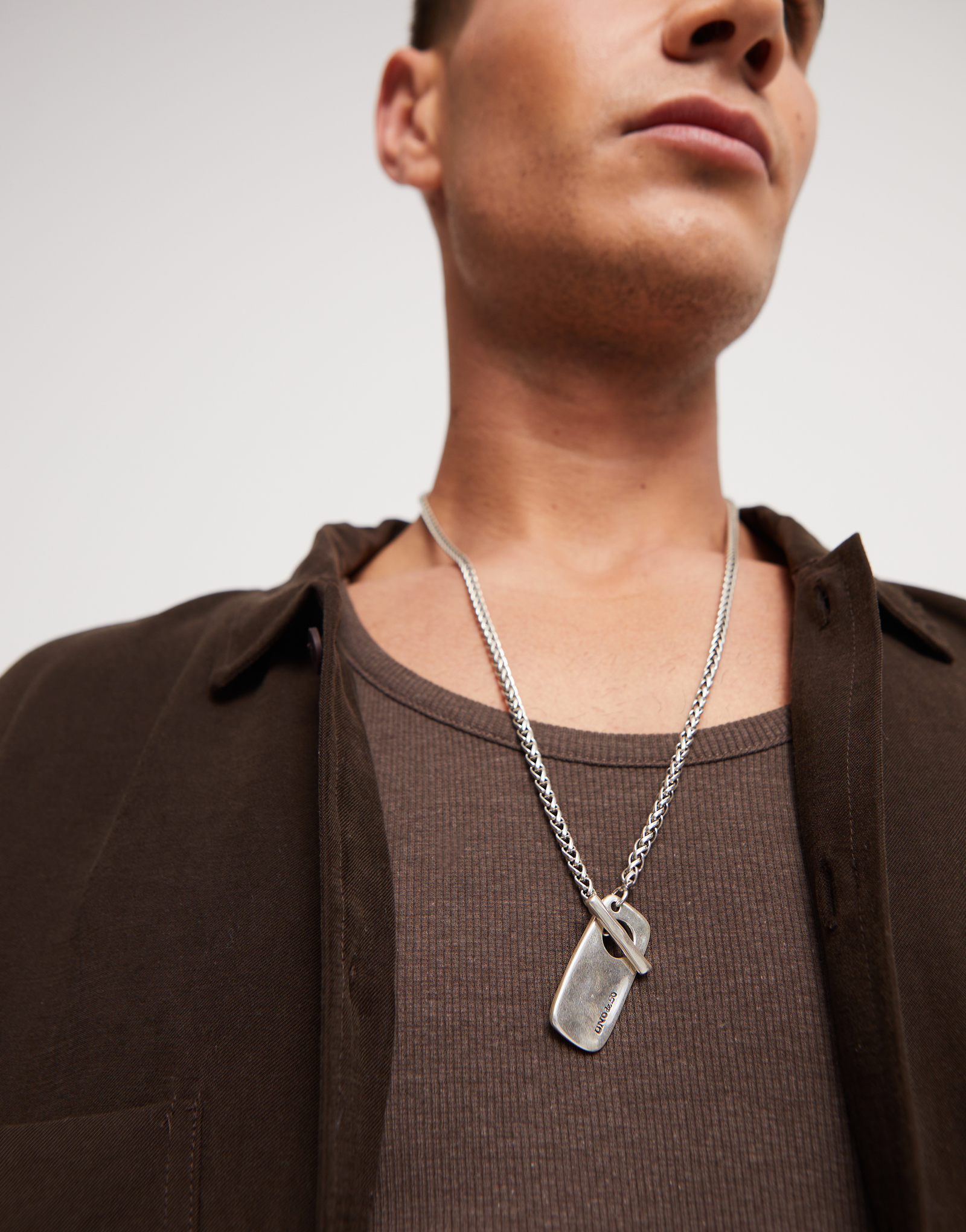 Adjustable link chain necklace, Silver, large thumbnail